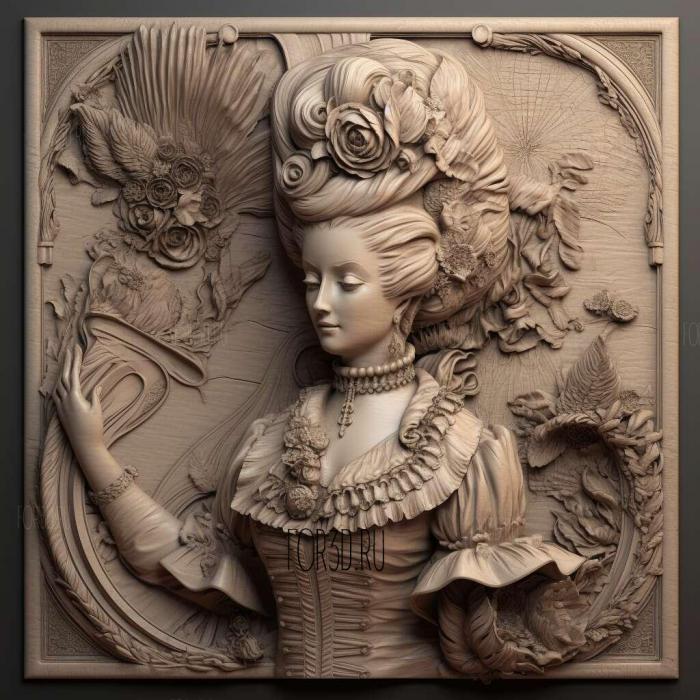 marie antoinette 3 stl model for CNC